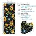 thumbnail image 2 of Black Colorful Flower Leaf Sunflower Pattern Hot Yoga Mat Towel Non Slip for Hot Yoga - Quick-Drying Yoga Mat Cover with 4 Corner Pockets with Travel Bag - Hot Yoga Towel Non Slip 70"x26", 2 of 6