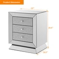 thumbnail image 2 of AUWHALEUS Mirrored Nightstand Bedside Table for Bedroom Living Room, Modern Silver End Side Table with 3 Drawers & Crystal Handle, Fully Assembled Mirror-Finished Wooden Night Stand, 22"*16.5"*26.4", 2 of 8