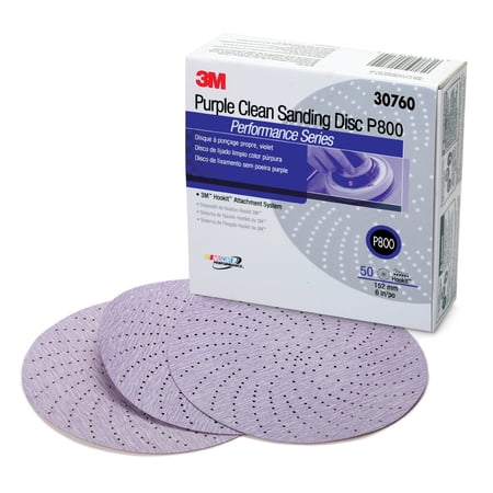 UPC: 0051131307605 | 3M 30760 6 in. P800 Hookit Purple Purple Clean Sanding Hookit Disc  50 Discs per Box