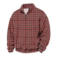 thumbnail image 6 of Nestiefly Flannel Shirt for Men 2026 Fashion Long Sleeve Plaid Quarter Zip Henley Pullover Sweatshirts Casual Fall Clothes Red L, 6 of 7