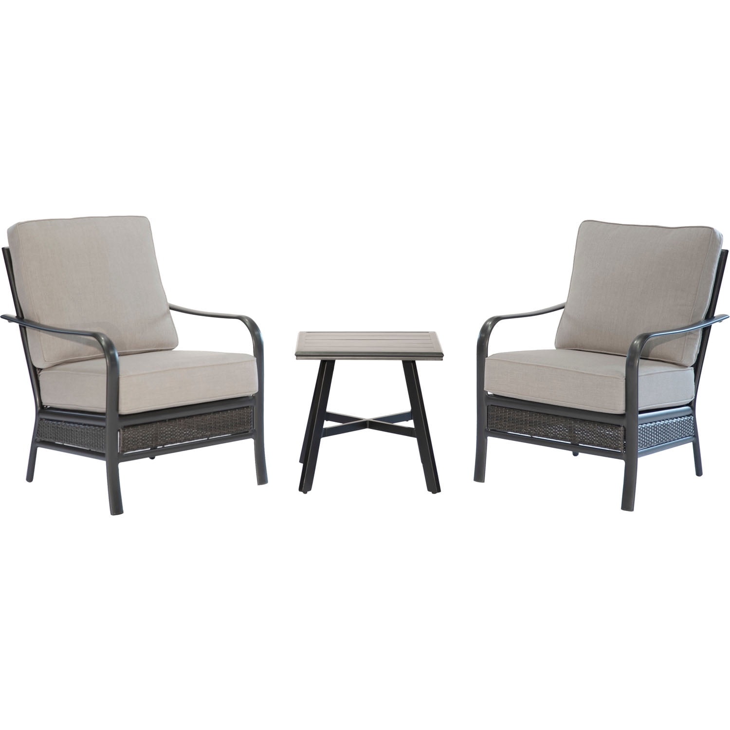 Hanover Oakmont 3Piece CommercialGrade Patio Set with 2 Aluminum