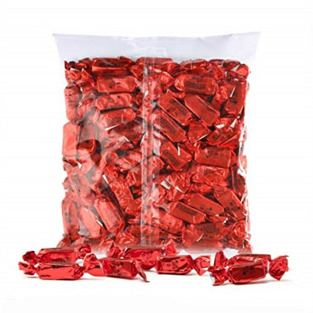 color themed chewy taffy candy bulk 3 pound bag of red color foil