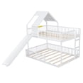 thumbnail image 5 of Harper & Bright Designs Floor House Bunk Bed Frame Full XL Over Queen Size with Slide, Wood Bunk Bed Frame with Roof for Boys and Girls, White, 5 of 12