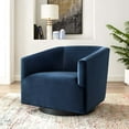 thumbnail image 2 of Contemporary Modern Urban Designer Living Room Lounge Club Lobby Accent Side Chair, Velvet Fabric, Navy Blue, 2 of 7