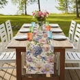 thumbnail image 4 of Table Runners 70 Inches Long Dress Scarves, Vintage Flowers Farmhouse Coffee/Dining/Kitchen Table Decor, Holiday Table Runner, Spring Watercolor Floral Dragonflies Beige 13x70 Inch, 4 of 9