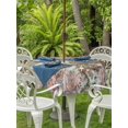 thumbnail image 3 of Outdoor Tablecloth with Umbrella Hole for Patio/Picnic/Party/Camping, Brown Turtle Coastal Waterproof Table Cloth Round Cover Washable, Vintage Nautical Summer Beach Coral Octopus (Dia 54"), 3 of 8