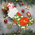 thumbnail image 6 of Poinsettia Flowers Christmas Stockings Christmas Christmas Presonalized Large Stocking Sock, Set of 1 Xmas Party Winter Decor Candy Bag Family Holiday Gift, 17.7 Inch, 6 of 7
