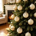 thumbnail image 4 of Velvet Christmas Ball Ornament Hanging Style Inlaid Detail Decorative Surface Bauble for Christmas Tree Hanging Display, 4 of 7