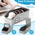 thumbnail image 6 of Lumikrypt 4 Pcs Stackable Hat Storage for Baseball Caps, Hat Organizer with Clear Window Lid, Holds up to 24 Caps Hat Organizer for Closet with Cardboard, Breathable Fabric(Grey), 6 of 7