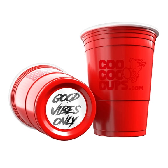 CooCoo Cups® 16oz "GOOD VIBES ONLY" Party Cups - 50 Count