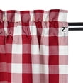 thumbnail image 5 of Garvee 27"W x 36"L Red White Kitchen Curtains Buffalo Check Plaid Short Bathroom Window Curtains Farmhouse Cotton Blend Curtains, Set of 2, 5 of 6