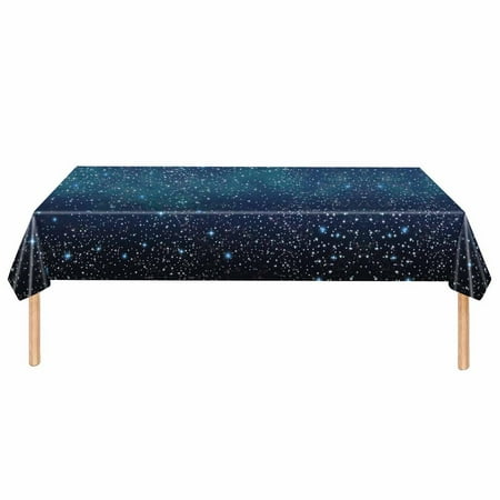 

Fovolat Space Tablecloth|54*174 Inch Starry Sky Night Table Cover|Waterproof Oil Proof Galaxy Table Decoration PE Cloth for Birthday Home Wedding Dinner Party Supplies Rectangular