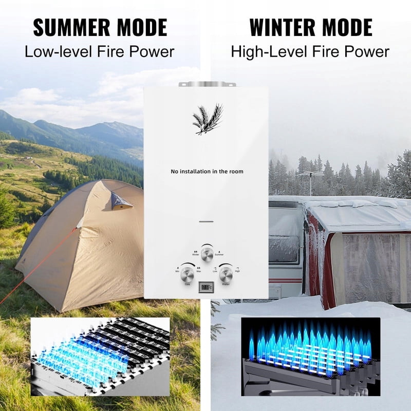 SIHAO Propane Tankless Water Heater, 2.7GPM 10L Instant GasHot Water Heater with Overheating Protection for Home Outdoor RV Camping Use