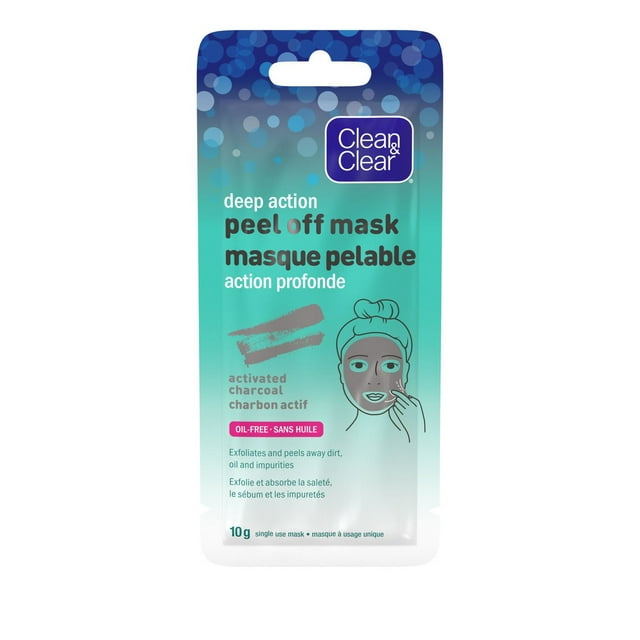 Clean & Clear Action Profonde Masque Pelable pour le Visage au Charbon Actif