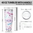 thumbnail image 3 of Mimi Tumbler with Handle and Straw 40 Oz, Cute Large Stainless Steel Vacuum Insulated Mimi Tumbler Iced Coffee Cup Water Bottle Travel Mug, Mothers Day Mimi Gifts for Grandma Mom Colorful White, 3 of 6