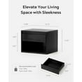thumbnail image 2 of Floating Nightstand Set of 2, Wall Mounted Bedside Table with Storage Drawer and Open Shelf, Modern Night Stand with Handless Design for Living Room, Bedroom, Dorm, Black, 2 of 12