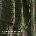 thumbnail image 3 of EVERGRACE Chunky Chenille Knit Throw Blanket for Couch, Soft Luxurious Moss Stitch Blankets for Bed, Cozy Decorative Farmhouse Knitted Throws for Sofa, Olive Green, 60" x 80", 3 of 9