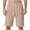 Khaki, variant on OSOLU Men's Summer Fashion Solid Color Buckle Cargo Shorts Loose Sports Sweatpants Knee Length Daily Relaxed Fit Breathable Bottoms
