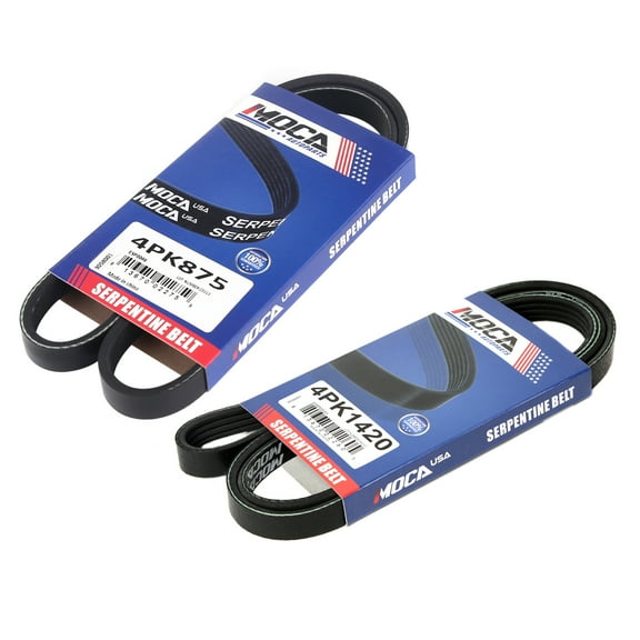 MOCA AUTOPARTS 2PCS EPDM Serpentine Belt Fit for 2002 Chrysler PT Cruiser 2.4L 4PK1420 4PK875