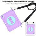 thumbnail image 6 of Dteck Case for iPad Air 11 inch 2025/2024,Heavy Duty Silicone Case 3-Layer Protection Shockproof Kickstand Cover with Pencil Holder/Hand Strap/Shoulder Strap for iPad Air 11-in. M3/M2,Purple+Green, 6 of 9