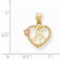 thumbnail image 2 of Beautiful 14k Two-Tone Initial E in Heart Charm, 2 of 2