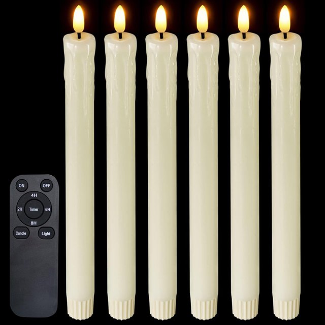Velas cónicas sin llama Lamp CANDLE CHOICE, 24 cm, control remoto, paquete de 6