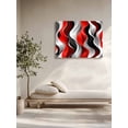 thumbnail image 5 of Red Black Grey Wall Art for Living Room,Canvas Picture Wall Decor for Bathroom Bedroom,Geometric Moire Artwork Modern Abstract Painting Artwork for Office Kitchen Hallway Dining Room Decor 16"x20", 5 of 8