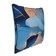 thumbnail image 3 of Velvet Rimmed Pillowcase Is Not Easy To Open Line Deformation Invisible Zipper Opening And Closing Only Pillowcase Does Not Contain Pillow Core Blue And Beige Gold Marble 16"X16", 3 of 8