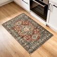 thumbnail image 4 of Lahome Oriental Washable Small Area Rug, 2x3 Rugs for Entryway Kitchen, Ultra-Thin Soft Indoor Door Mat Non Slip Throw Carpet for Bedroom Bathroom, Brick Red, 4 of 9