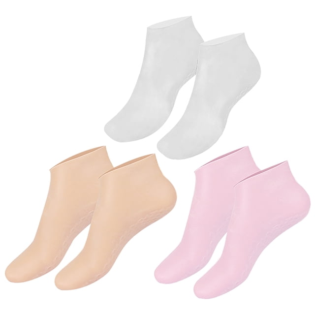 Shisuyan 3 Pairs Foot Exfoliating Socks Elastic Moisturizing Socks Reusable Lotion Socks