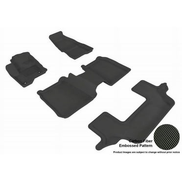 3D MAXpider 2009-2019 Fits Ford Flex 1st Row 2nd Row 3rd Row Kagu Carbon Fiber Embossed Pattern Black Floor Mat L1FR02101509