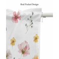 thumbnail image 5 of Botanical Herb Linen Curtain Valance for Bedroom/Bathroom/Kitchen/Office/Living/Dining Room Windows,Vintage Flower Watercolor Simple White Rod Pocket Topper Drapes Decorative Cafe Drapery Panel 42x18, 5 of 6