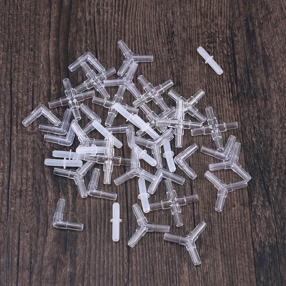 ORDDIART Aquarium Air Pump Tubing 40Pcs White Plastic Connectors for Mending 1.6x2.4x1.6in