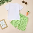 thumbnail image 4 of Baby Girl Outfits Kids Toddler Summer Easter Cartoon Bunny Carrot Embroidered T Shirt and Checkered Shorts 2 Piece Set Toddler Boy Outfits White 6 Months-12 Months, 4 of 4