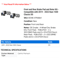 thumbnail image 2 of Front and Rear Brake Pad and Rotor Kit - Compatible with 2019 - 2022 Ram 1500 Classic DS 2020 2021, 2 of 2