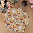 thumbnail image 3 of Brown Basketball Football Round 15 Inch Placemats Set of 4, Modern Art Ball Rustic HeatResistant Non Slip Place Mats for Dining Table, Wipeable Braided Kitchen Table Mats for Housewarming, 3 of 9