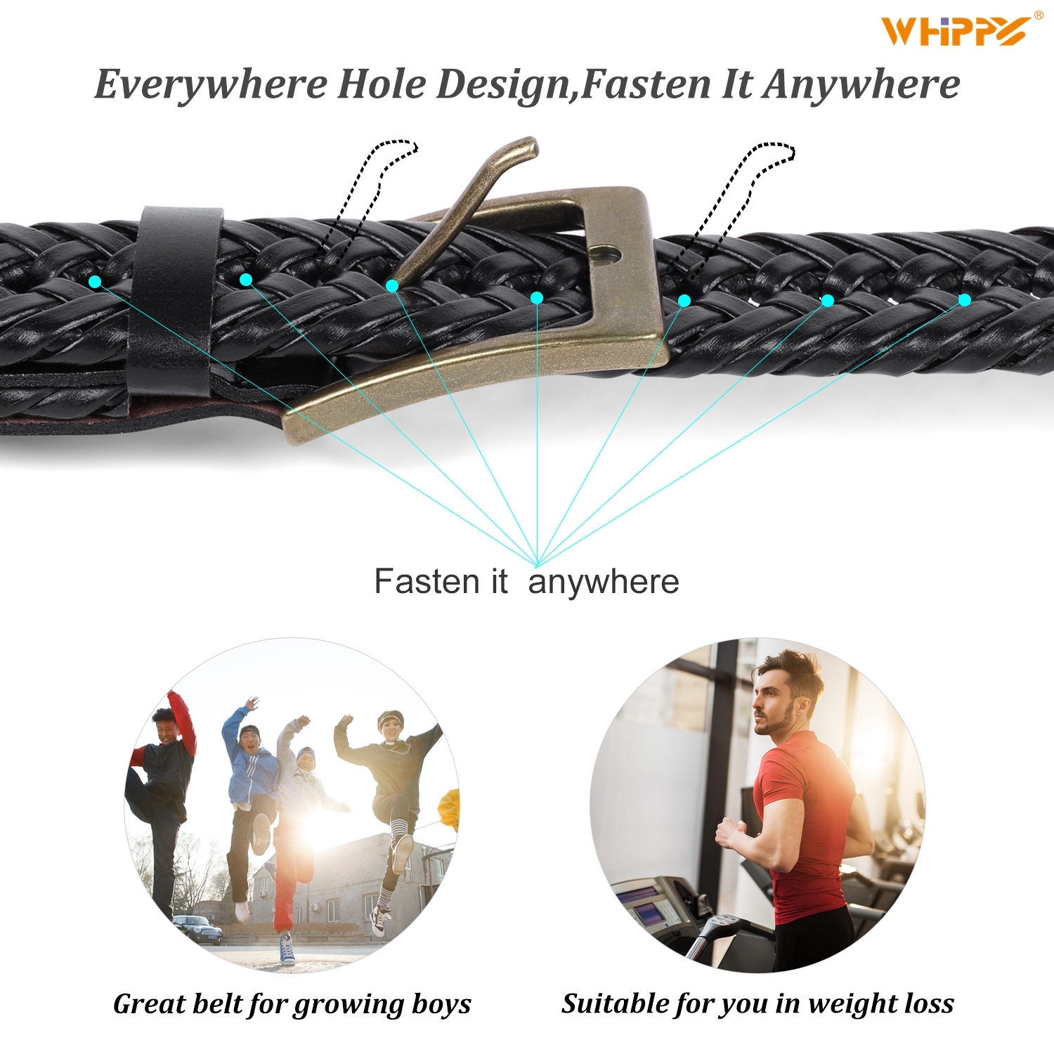 Whippy Men's Braided Leather Belt photo 5
