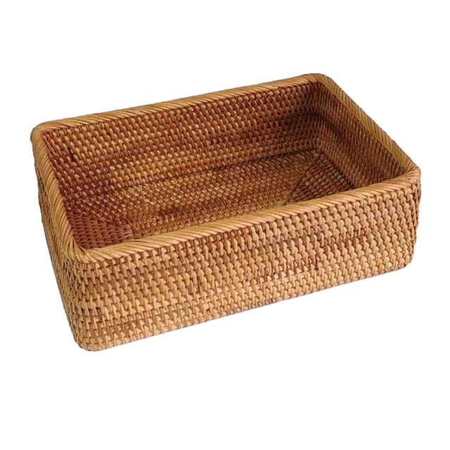 Youkk Wood Handmade Storage Box With Storage Basket Organizer Box Rattan Traditional Rattan For Easy Organizer Box Storage Large basket M
