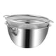 thumbnail image 4 of Juego de 2 piezas: colador y bol con cesta escurridora, escurridor de frutas, recipiente para enjuagar alimentos, acero inoxidable 304 sólido, apto pa, 4 of 9