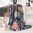 thumbnail image 2 of Pioneer Flower Floral Print Pattern Blanket,Comfortable Soft Flannel Throw Blanket,All Season,Warm Lightweight Blankets for Sofa Bed Couch Living Room Chair,50"x60", 2 of 4