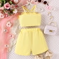 thumbnail image 6 of SUCS Kid Girl Summer Suspender Flower Mesh Top Pleated Sleeveless Shorts Set, 6 of 9