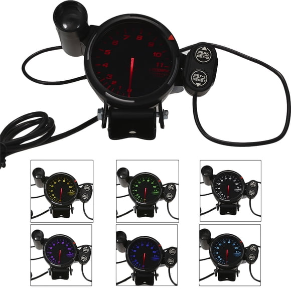 Yeacher 3.5Inch Diameter Car Tachometer RPM Gauge 0-11000 RPM with 7 Colors Backlight
