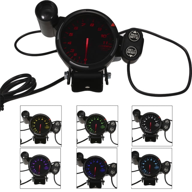 FlyFlise 3.5Inch Diameter Car Tachometer RPM Gauge 0-11000 RPM with