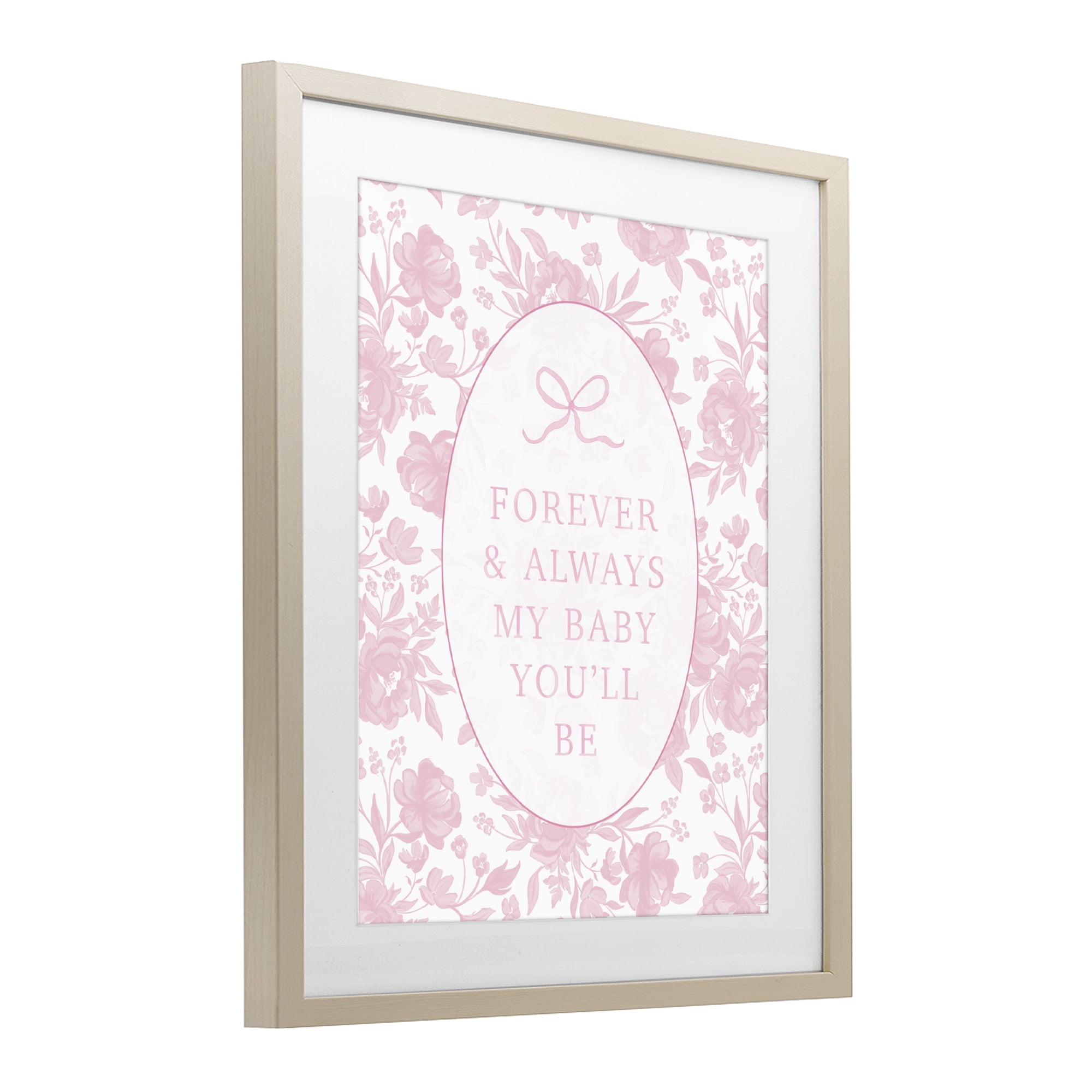 Stupell Industries Forever and Always Pink Florals Birch Framed Print Under Glass, design by Cherrywood Lane
