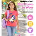 thumbnail image 3 of MISS POPULAR Girls 3-Pack Short Sleeve T-Shirts – Super Soft Cotton Graphic Tees with Unicorn & Glitter Print (Combo A, Size 7/8), 3 of 7