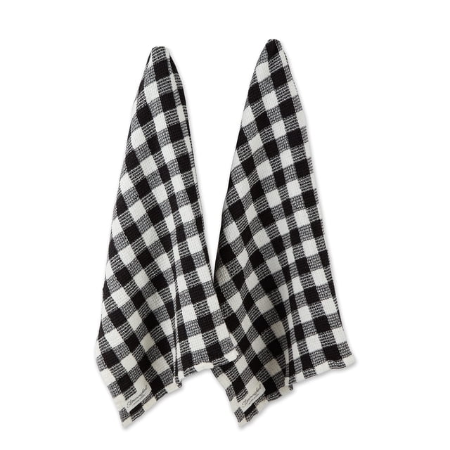 Juego de 2 Paños de Cocina DII 46x71 cm Cuadro Negro