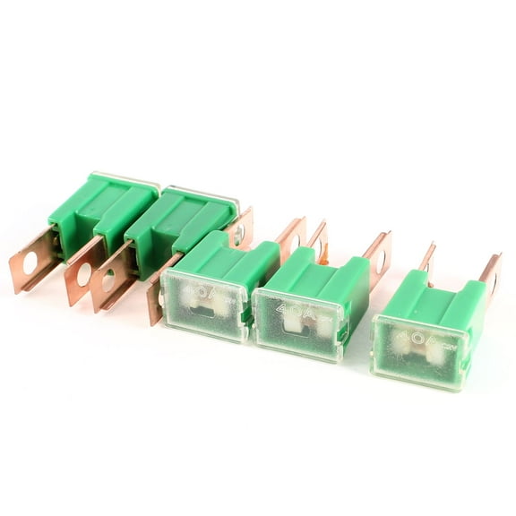 Unique Bargains 5 x 40A Green PAL Pacific Type 2  Slow Blow Fuse for Car Auto