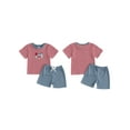 thumbnail image 2 of Caoirhny Toddler Baby Boy 4th of July Outfit 0-3Years Star Popsicle/American Flag Striped Short Sleeve Tops Solid Shorts 2 Piece Waffle Set, 2 of 9