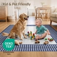 thumbnail image 4 of ODIKA 6'x9' Ultra-Soft Area Rug, Striped Buffalo Check Farmhouse Plaid With Bordered Welcome Motif None Washable, Bare feet friendly, Silk-Touch for Guest Room, Bedroom, 4 of 7