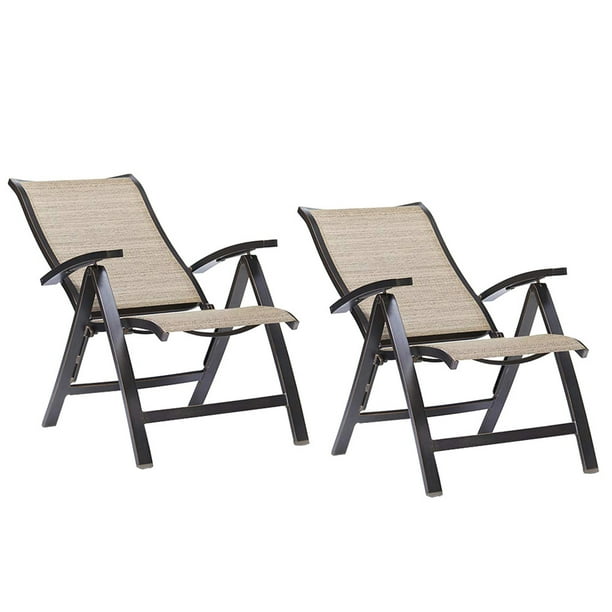 Folding Chairs Patio Dining Chairs With Arm Aluminum Reclining Chair Outdoor Furniture Set Of 2 Walmart Com Walmart Com